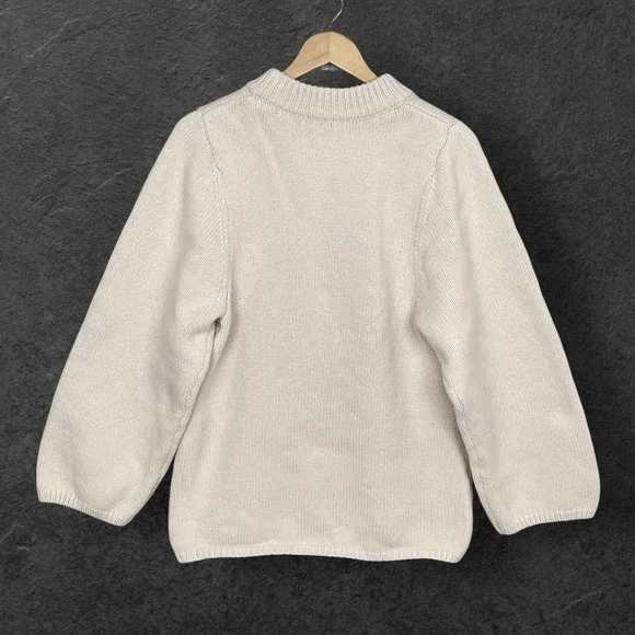 Toteme Merino Wool Chunky Mock Neck Sweater Womens L Minimalist Quiet Luxury - Picture 3 of 8